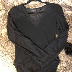 Express black mesh bodysuit